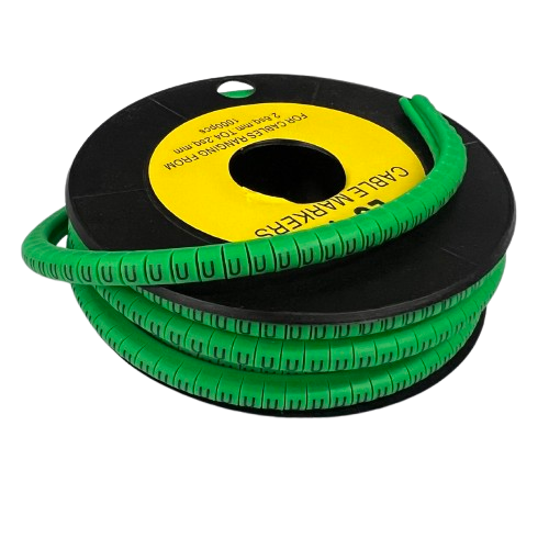 Cable (U) Marker EC-1 Green 2.6mm to 4.2mm 1000pcs 1 Roll   EC-1G(U)