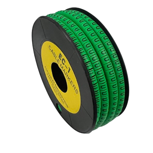 Cable (U) Marker EC-1 Green 2.6mm to 4.2mm 1000pcs 1 Roll   EC-1G(U)
