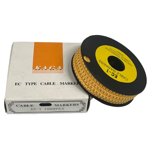 Cable (V) Marker 2.6mm to 4.2mm ( 1000pcs) Yellow EC-1Y