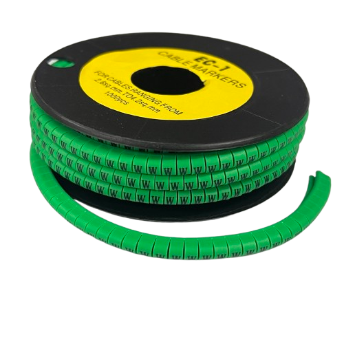 Cable (W) Marker EC-1 Green 2.6mm to 4.2mm 1000pcs 1 Roll   EC-1G(W)