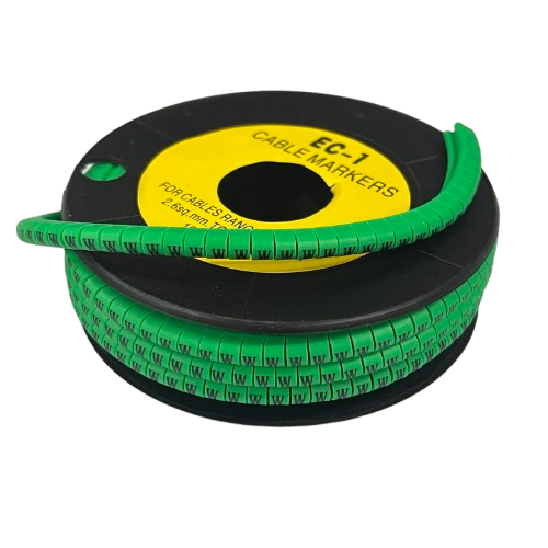 Cable (W) Marker EC-1 Green 2.6mm to 4.2mm 1000pcs 1 Roll   EC-1G(W)