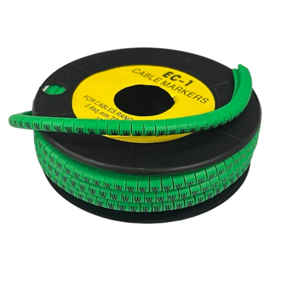 Cable (W) Marker EC-1 Green 2.6mm to 4.2mm 1000pcs 1 Roll   EC-1G(W)