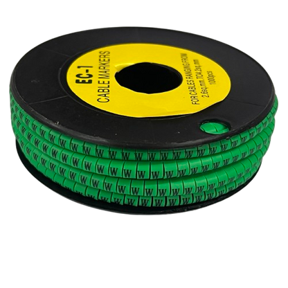 Cable (W) Marker EC-1 Green 2.6mm to 4.2mm 1000pcs 1 Roll   EC-1G(W)