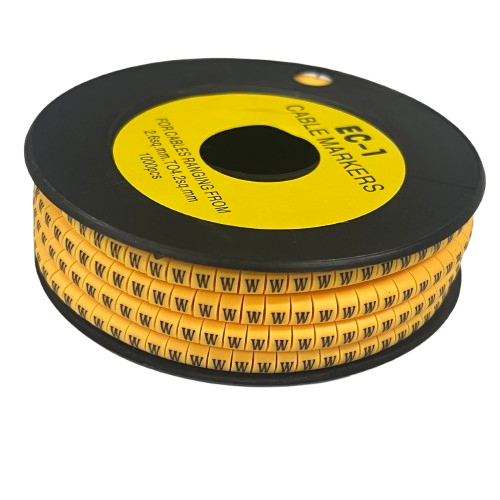 Cable (W) Marker 2.6mm to 4.2mm ( 1000pcs) Yellow EC-1Y