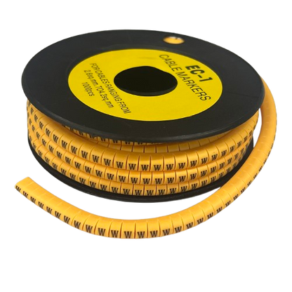 Cable (W) Marker 2.6mm to 4.2mm ( 1000pcs) Yellow EC-1Y