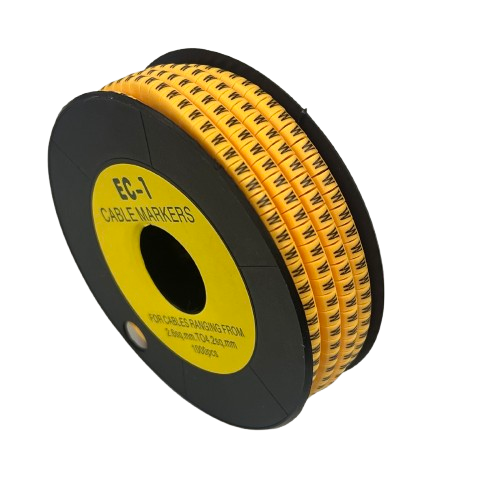 Cable (W) Marker 2.6mm to 4.2mm ( 1000pcs) Yellow EC-1Y