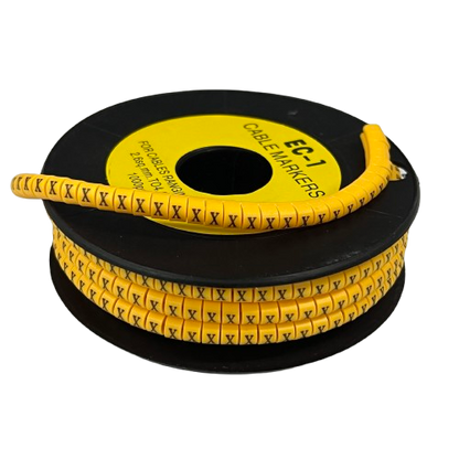 Cable (X) Marker 2.6mm to 4.2mm ( 1000pcs) Yellow EC-1Y