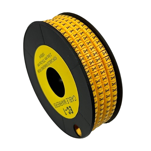 Cable (X) Marker 2.6mm to 4.2mm ( 1000pcs) Yellow EC-1Y