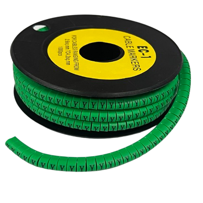 Cable (Y) Marker EC-1 Green 2.6mm to 4.2mm 1000pcs 1 Roll   EC-1G(Y)