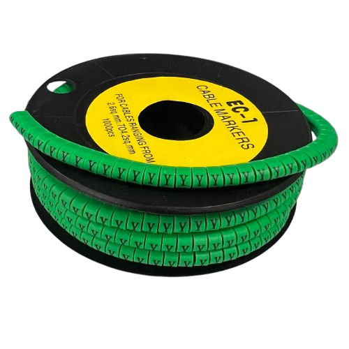 Cable (Y) Marker EC-1 Green 2.6mm to 4.2mm 1000pcs 1 Roll   EC-1G(Y)