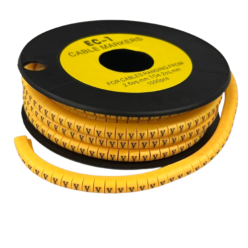 Cable (Y) Marker 2.6mm to 4.2mm ( 1000pcs) Yellow EC-1Y