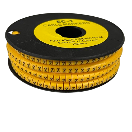 Cable (Z) Marker 2.6mm to 4.2mm ( 1000pcs) Yellow EC-1Y