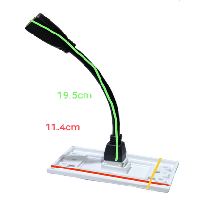 Grippes HDMI wall outlet with cord showing white wall plate and black HDMI connector cable with measurements