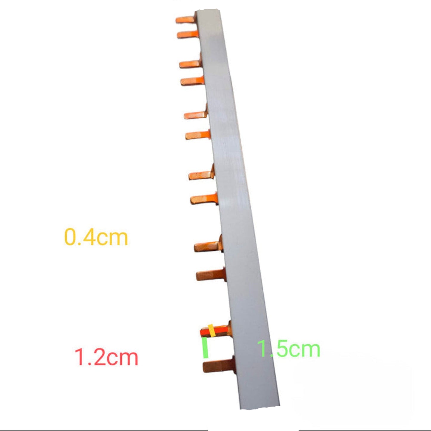 HIMEL_Bus_Bar_2P_for_2_Pole_Miniature_Breaker_12Pins_-_HBBT2P63A15P_12P___with_Dimension