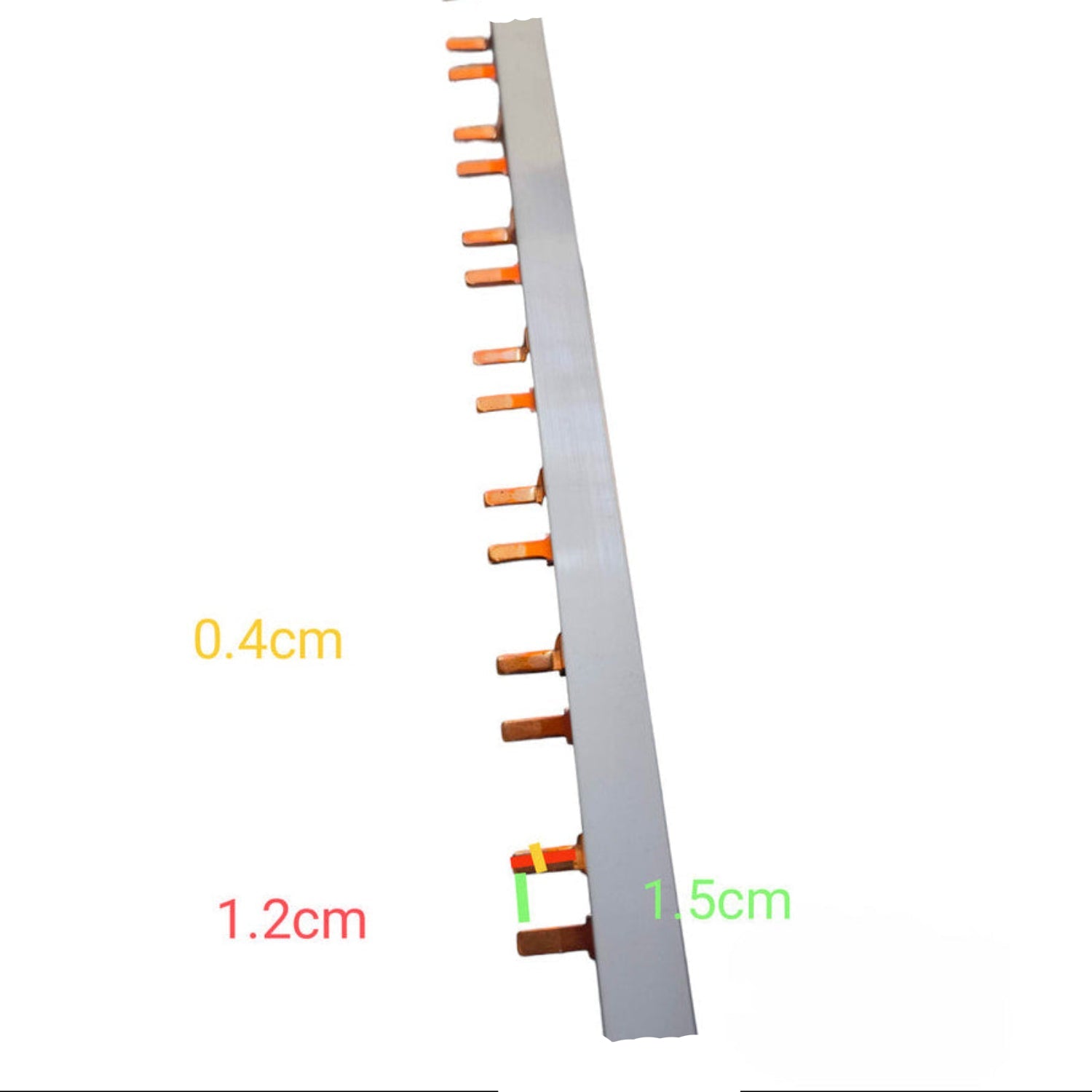 HIMEL_Bus_Bar_2P_for_2_Pole_Miniature_Breaker_14Pins_-_HBBT2P63A15P_14P___with_Dimension