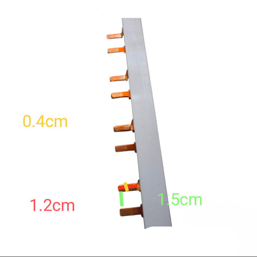 HIMEL_Bus_Bar_2P_for_2_Pole_Miniature_Breaker_8Pins_-_HBBT2P63A15P_8P___with_Dimension