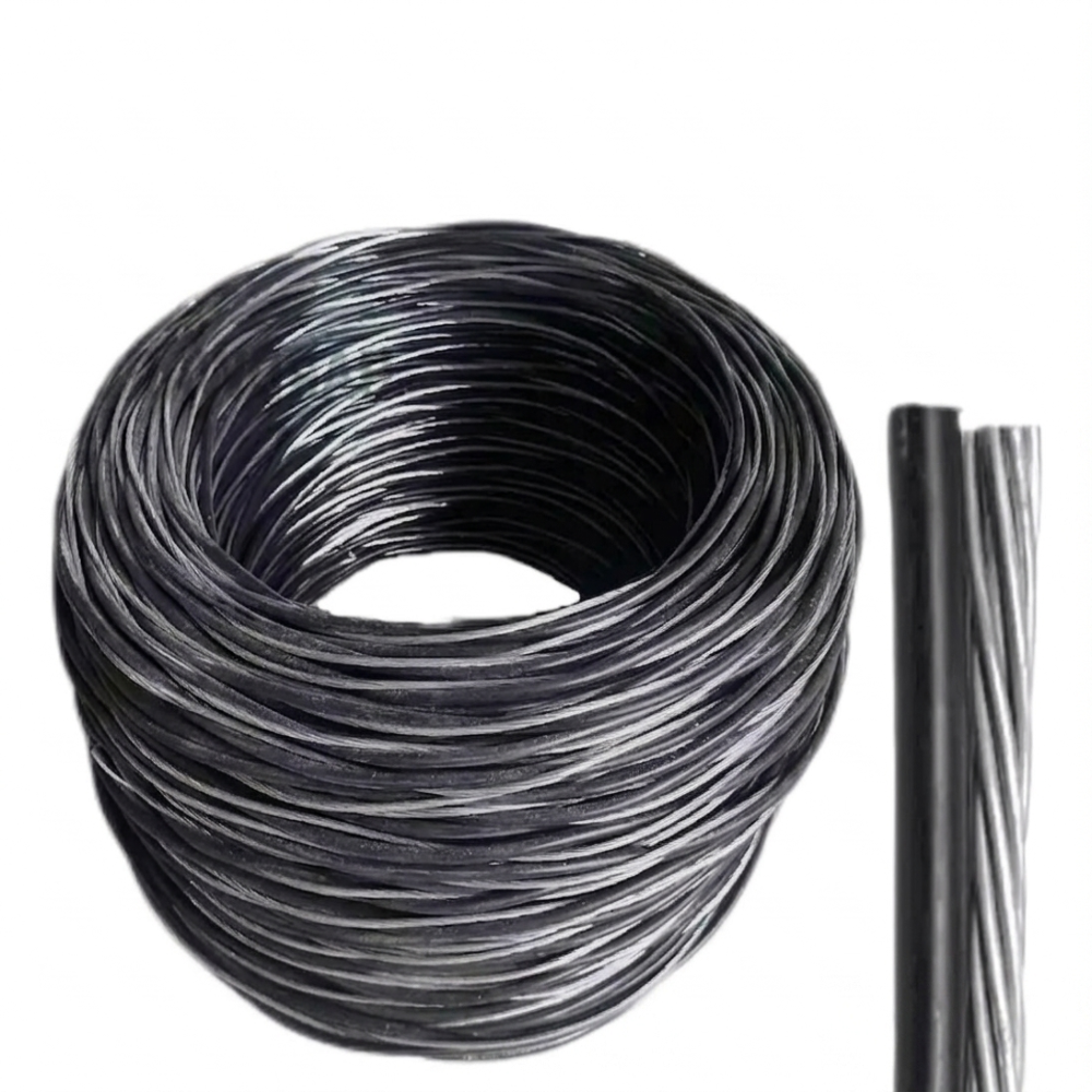 Hallux Pre Cut Service Drop Wire Duplex AWG 2/7 30mm 1 Cable Insulated and 1 Bare