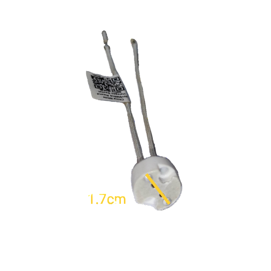 Halogen Pin Type Socket Round 100W with two wires for easy lighting installation and accessories