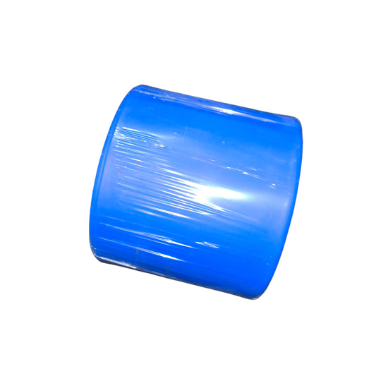 Blue cylindrical object on a white background