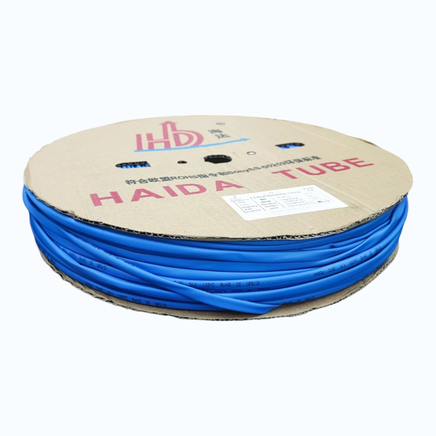 Heat Shrinkable Tube Blue (6mm) for 8.0mm 8/7 AWG Temp. rating 125°C,Voltage Rating 0.6/1kV 200meters per roll