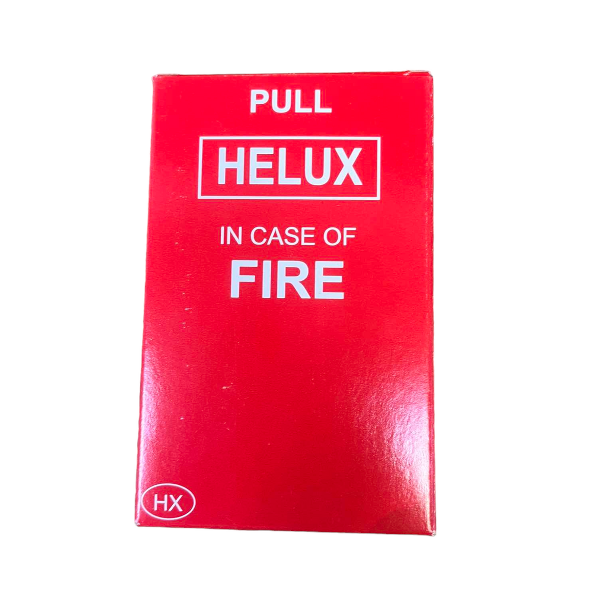 Hellux 220V fire alarm pull switch red box with white emergency fire instructions