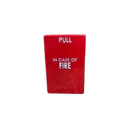 Hellux 220V fire alarm pull switch in red with white pull in case of fire text