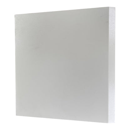 A square white foam board or panel shown at a slight angle against a plain white background.