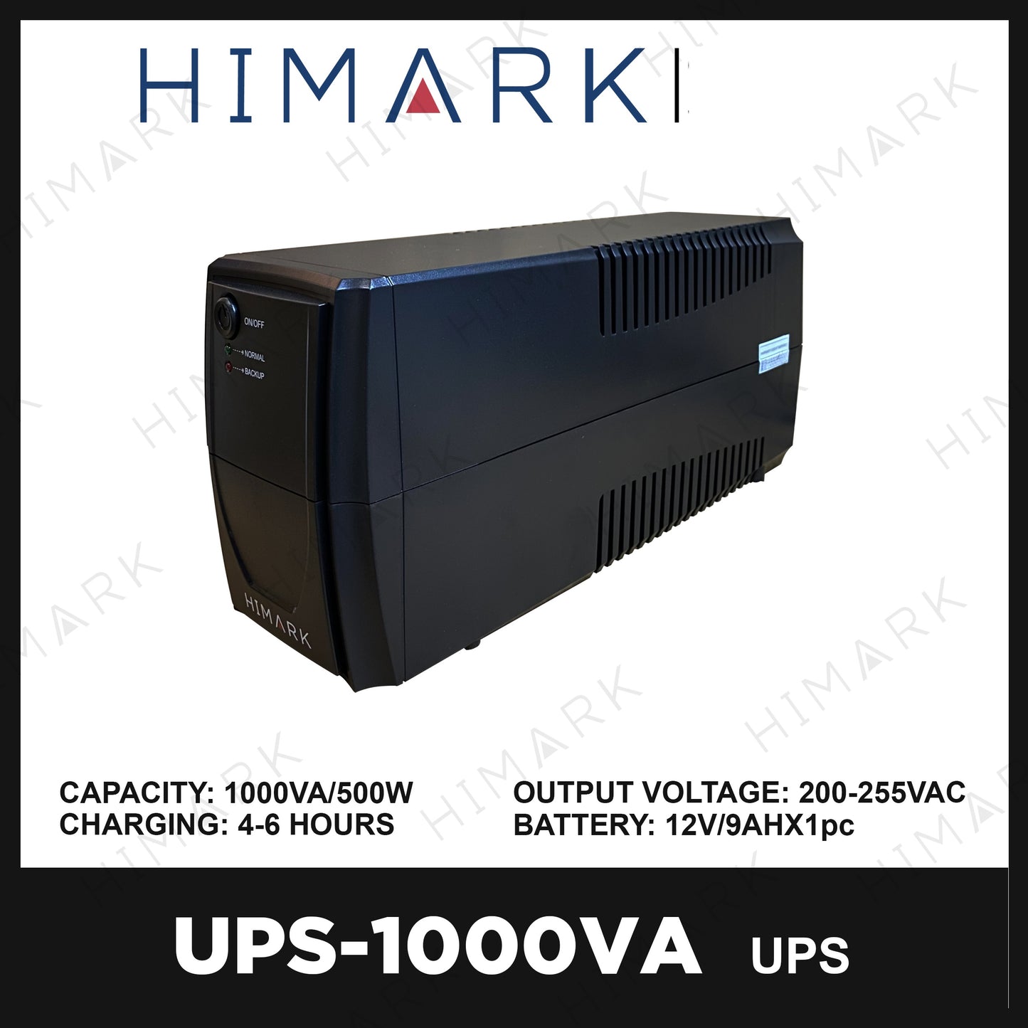 Himark 500W UPS 220V AC 4-6 Hours 1000VA Uninterrupted Power Supply Full Protection UPS-1000 VA 1x12V9AH Battery