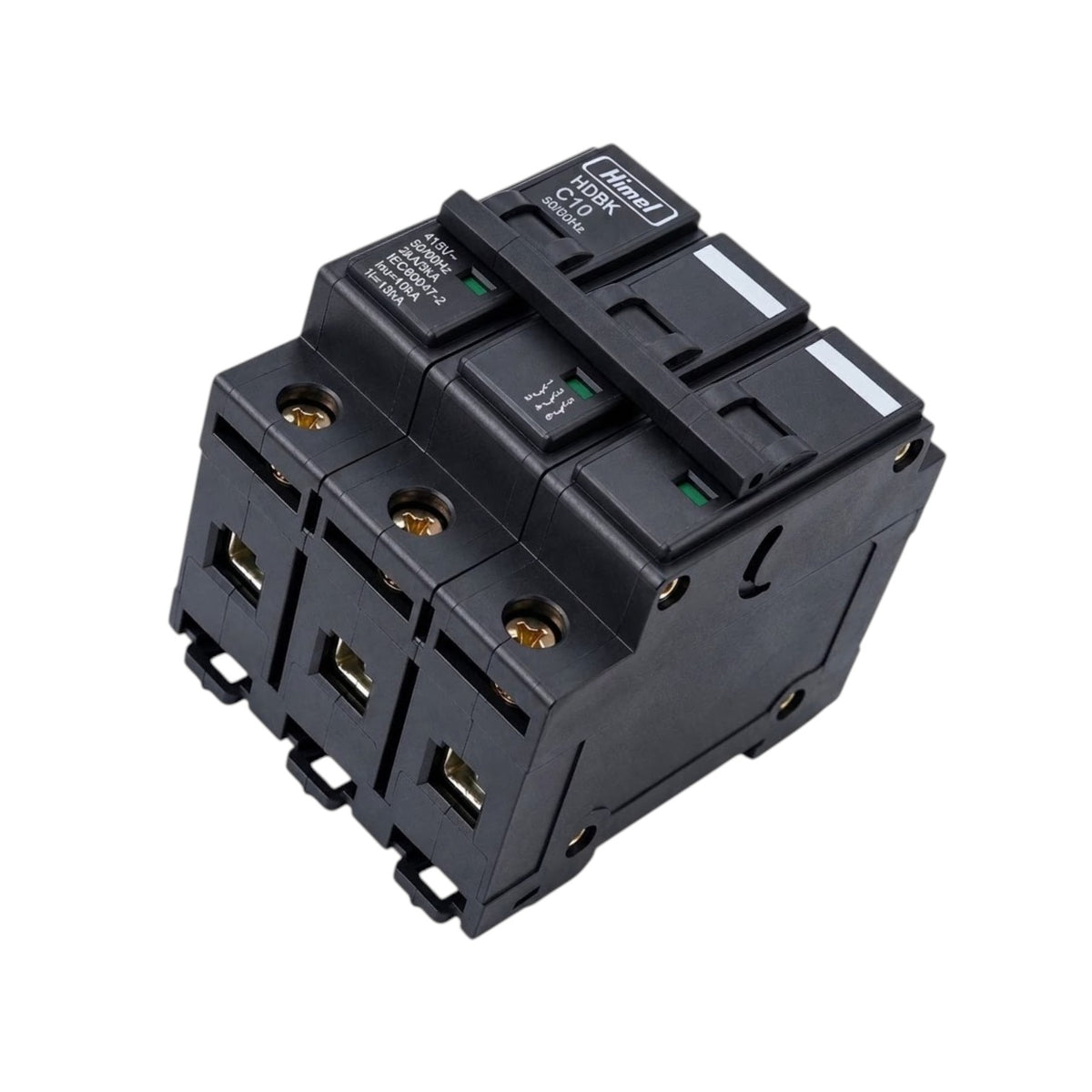 A black plastic modular electrical component, likely a circuit breaker or relay module, shown on a plain white background.
