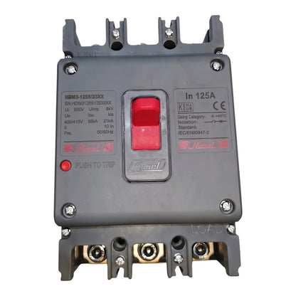 Himel 125A 3 Pole 35KAIC 400V Molded Case Circuit Breaker 3 Phase Industrial Circuit Breaker 25Kaic 220V HDM3250S12533XX Electx Electrical Supply