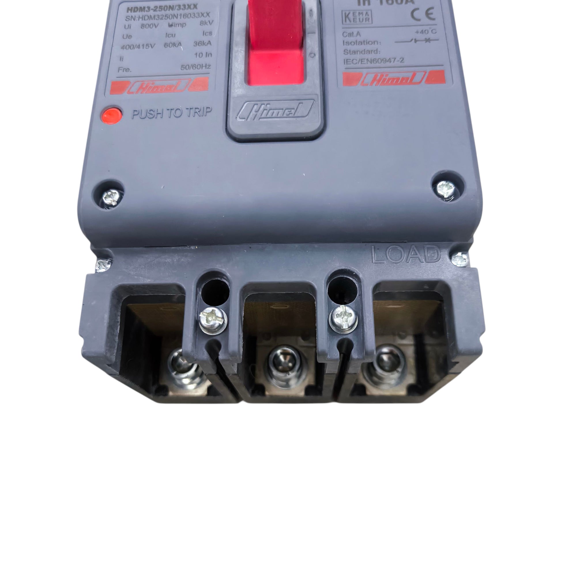 Himel 160A Industrial Circuit Breaker 3 Pole 60 KAIC 440V, Molded Case Circuit Breaker MCCB HDM3250N16033XX