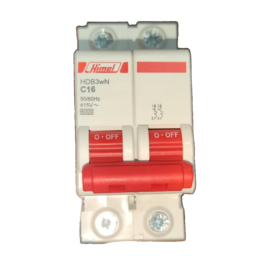 Himel Circuit Breaker 16A 2Pole 6 KAIC with red switches for electrical protection