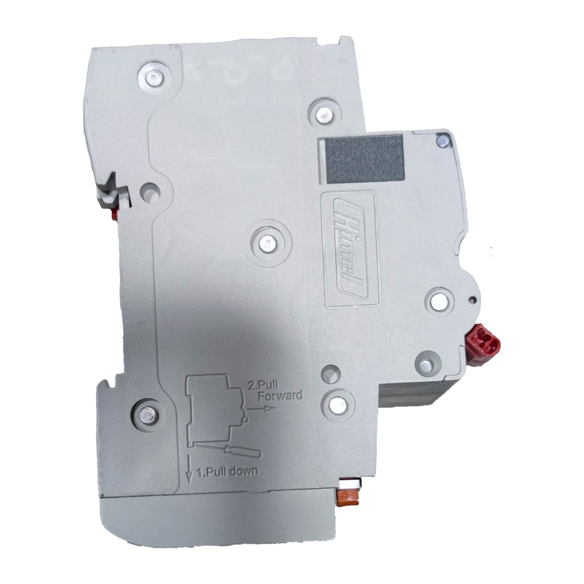 Mechanical component with branding on a white background