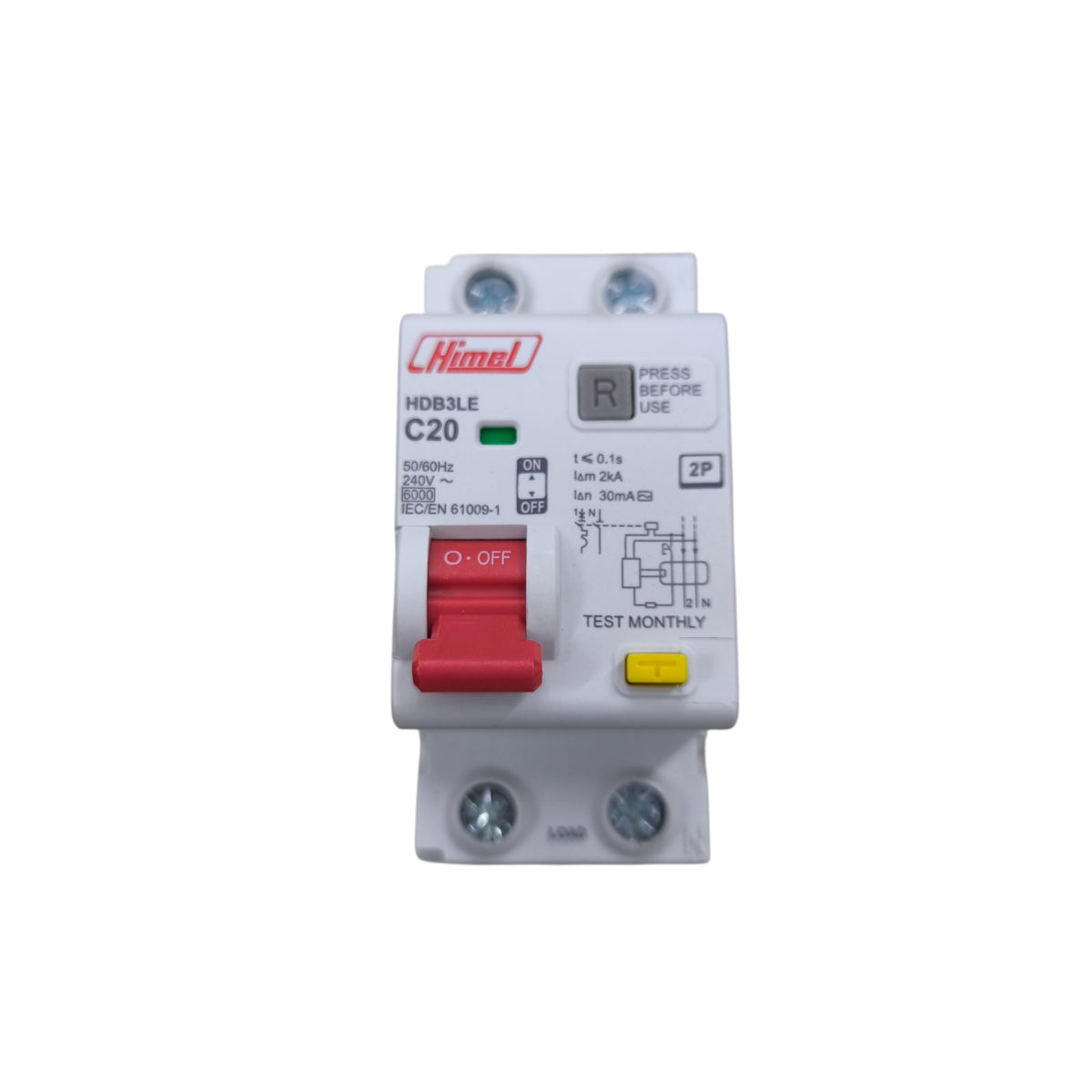 Himal electrical circuit breaker on a white background