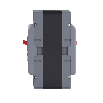 A gray electrical contactor or relay module with a black central panel, shown from the back against a plain white background.