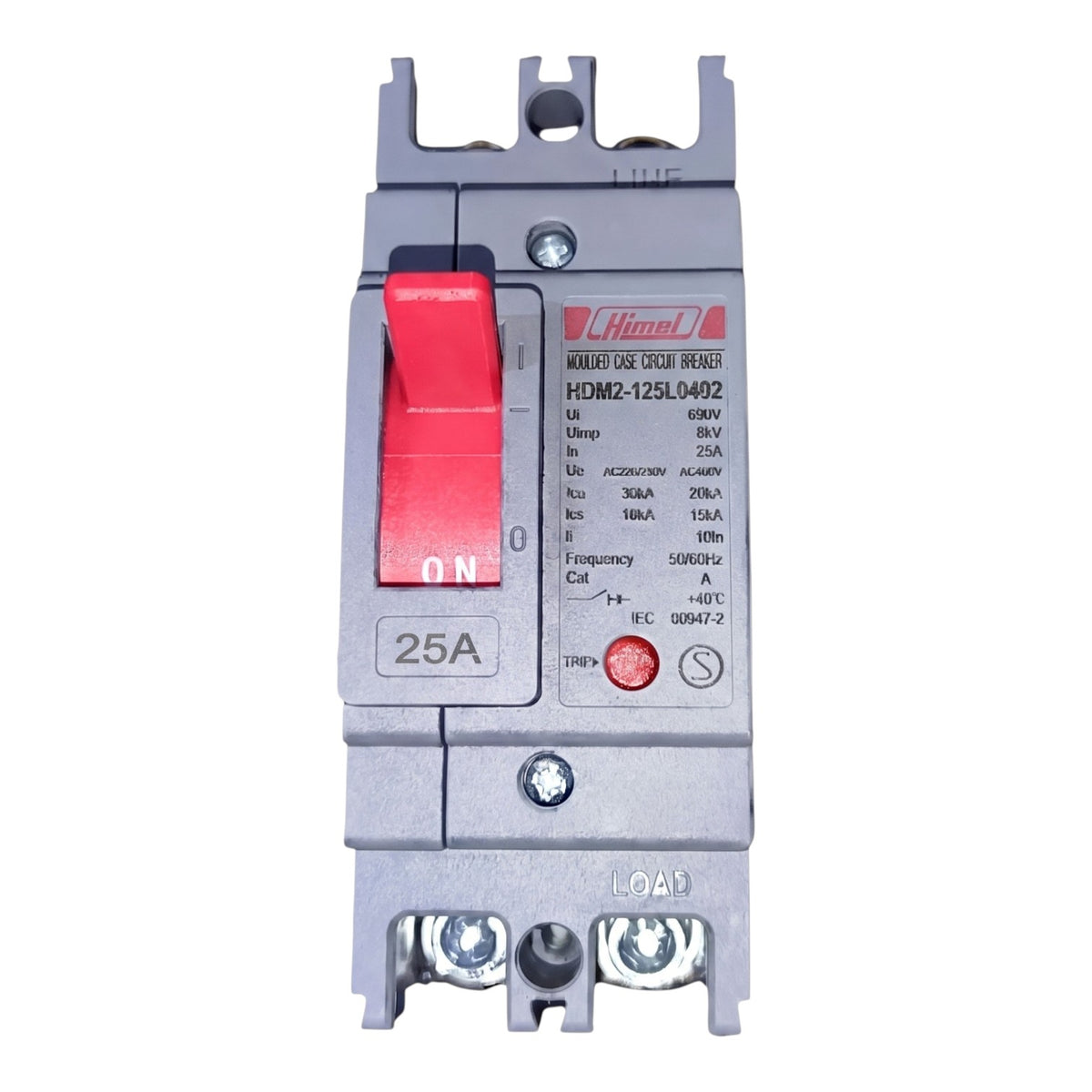 Himel 25A 2 Pole Molded Case Circuit Breaker 30 KAIC 250V MCCB Industrial Circuit Breaker HDM2125L0252 Electx Electrical Supply