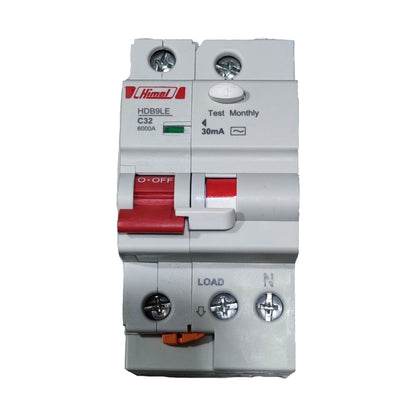 Electrical circuit breaker with brand logo on a white background