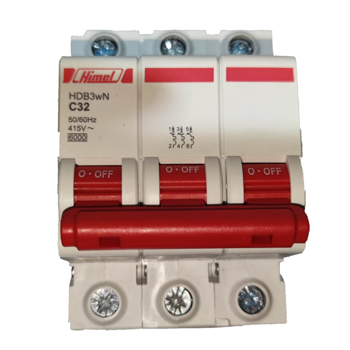 Himel 32A 3 Pole 6KAIC 220V Miniature Circuit Breaker MCB HDB3wN3PC32 by Himel — Electx Electrical Supply product photo 1