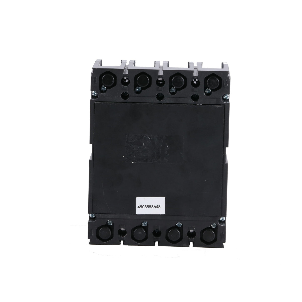 A black industrial electrical contactor or relay module with terminal blocks on the top and bottom, photographed against a plain white background.