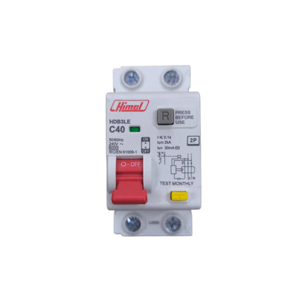 Electrical circuit breaker with Hingel branding on a white background