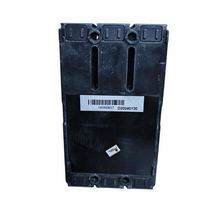 A black plastic replacement part with a white barcode label on the front, photographed against a plain white background.