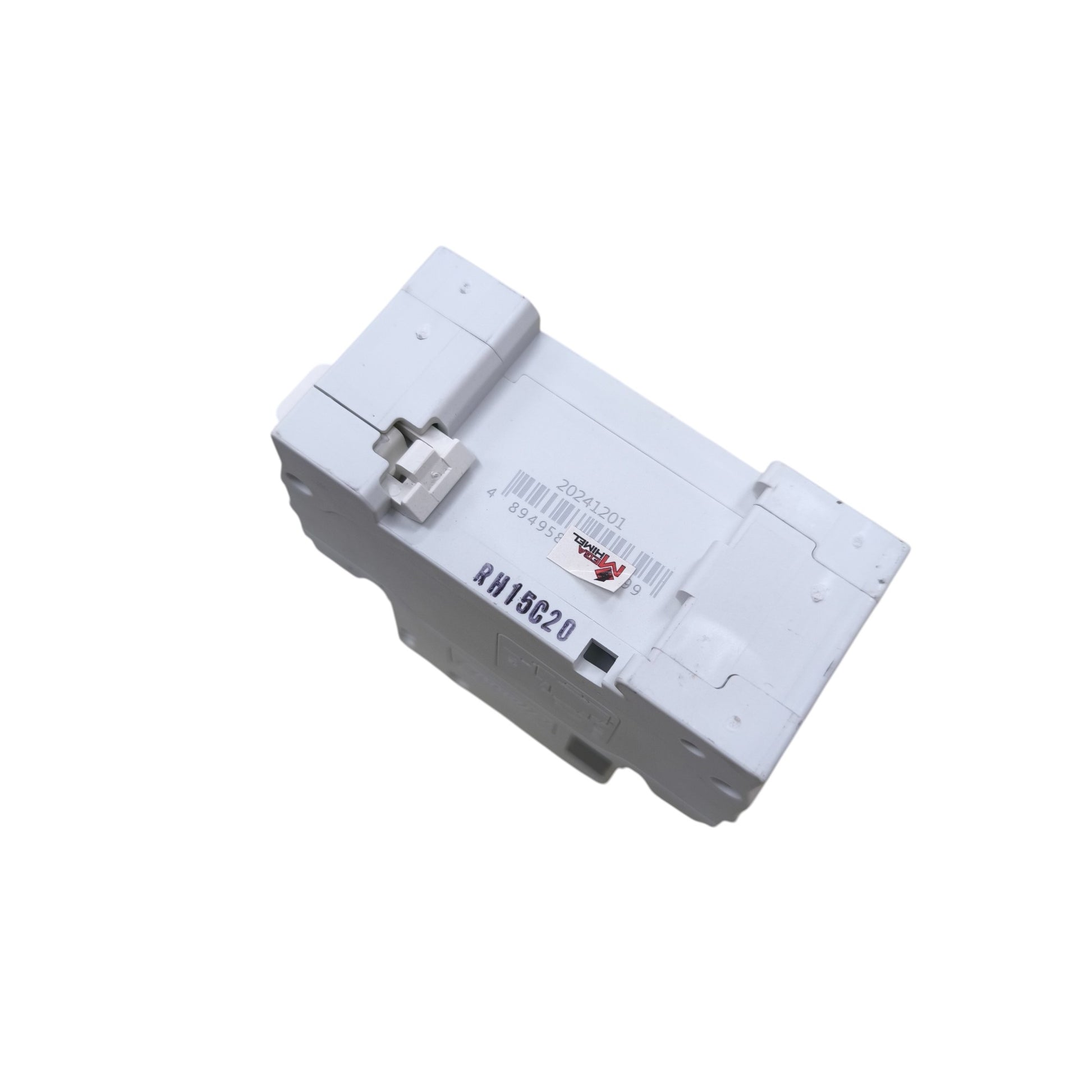 White electrical breaker on a white background
