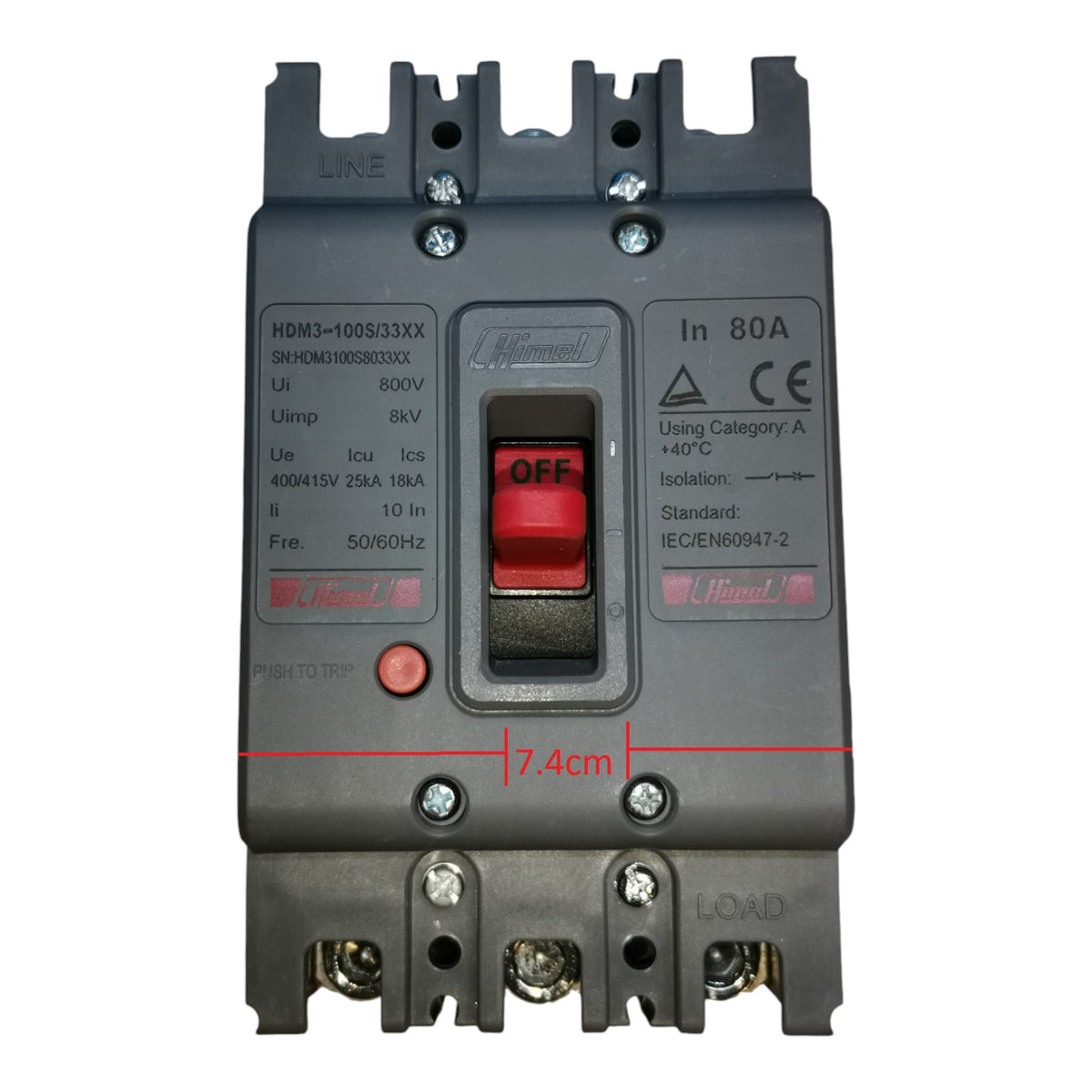 Himel 80A 3P 25KAIC 400V Molded Case Circuit Breaker 3 Phase 35KAIC 220V HDM3100S8033XX Electx Electrical Supply