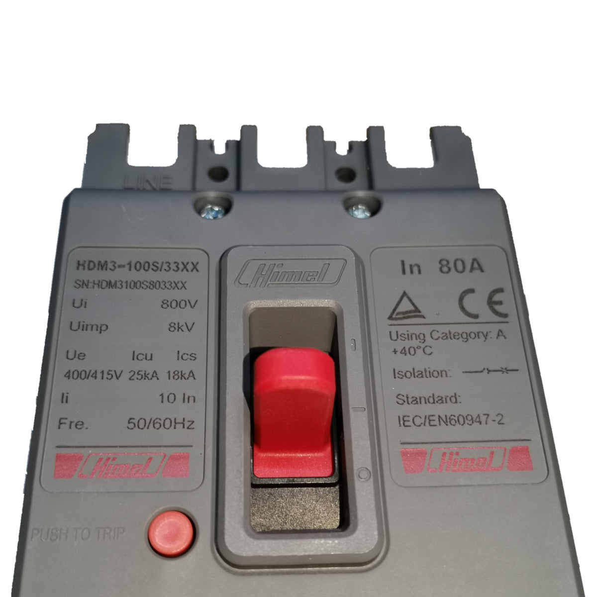 Himel 80A 3P 25KAIC 400V Molded Case Circuit Breaker 3 Phase 35KAIC 220V HDM3100S8033XX Electx Electrical Supply