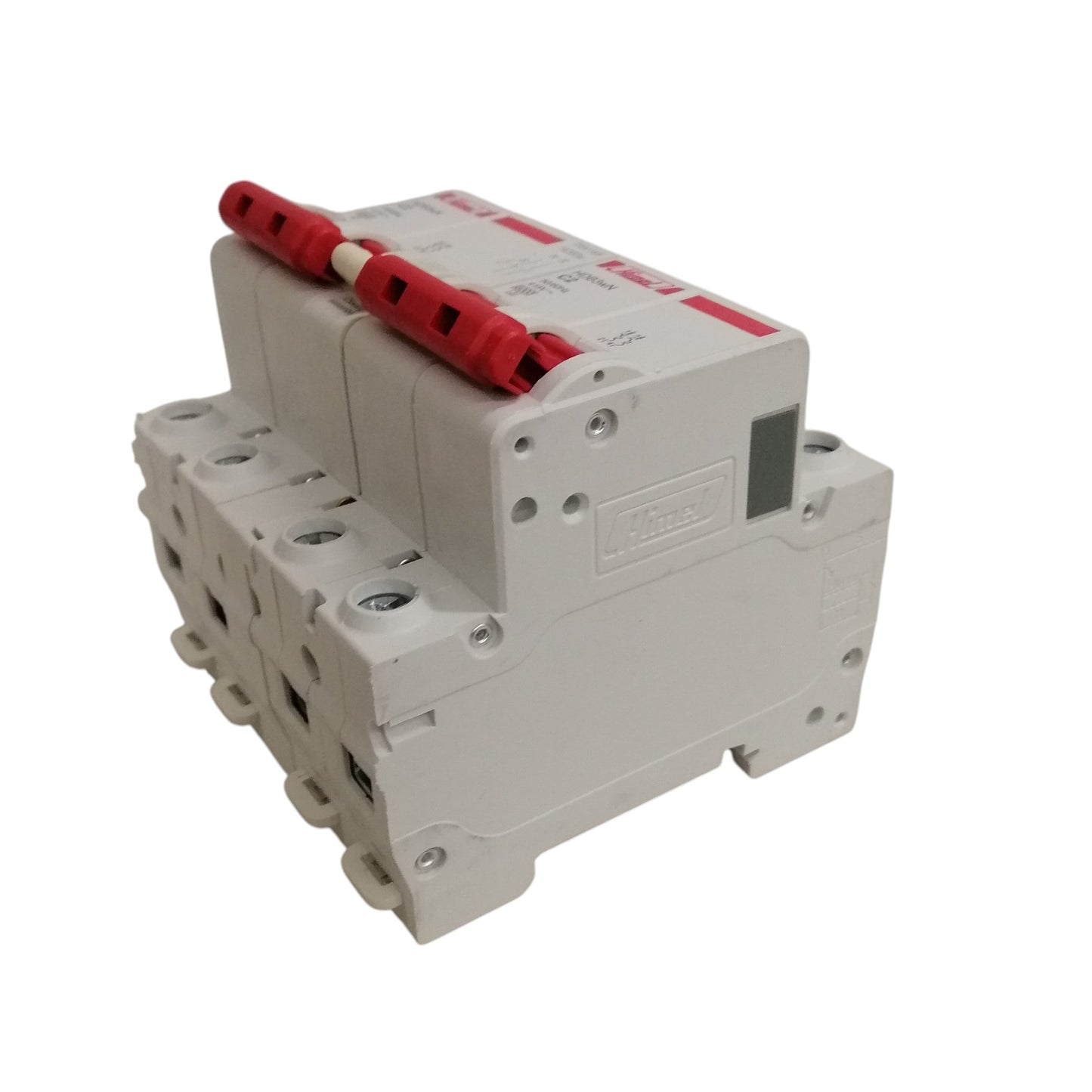 Himel MTS Breaker 2A 2Pole white DIN rail circuit breaker with red toggle handle