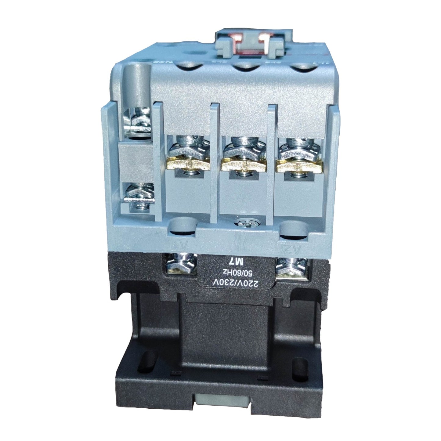 Electrical contactor on a white background