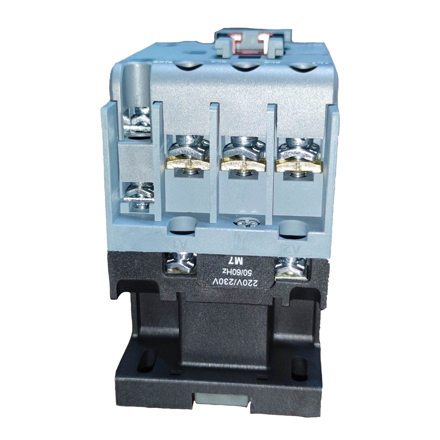Electrical contactor on a white background