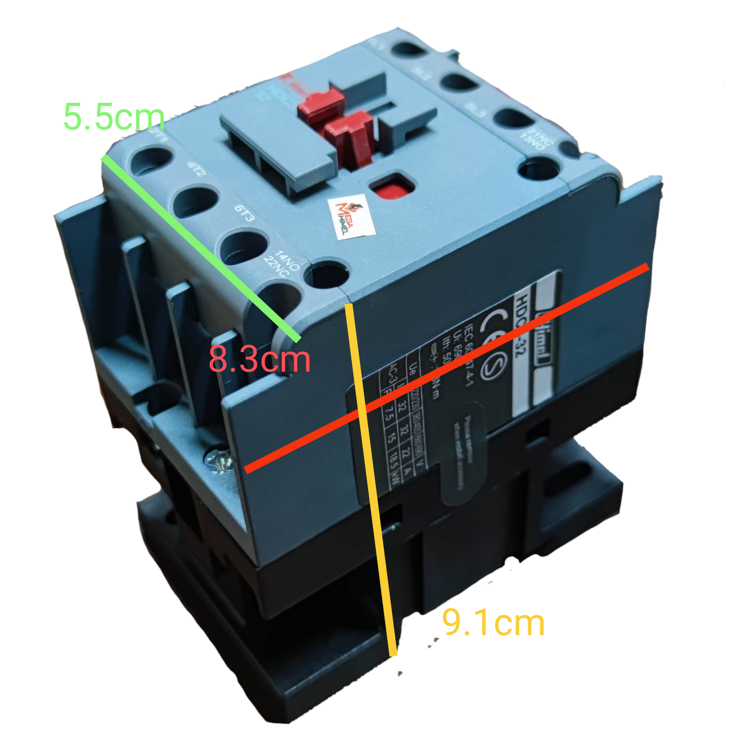 Himel Magnetic Contactor 32A 220V Coil 1NO/ 1NC HDC33211M7 Electx Electrical Supply 3