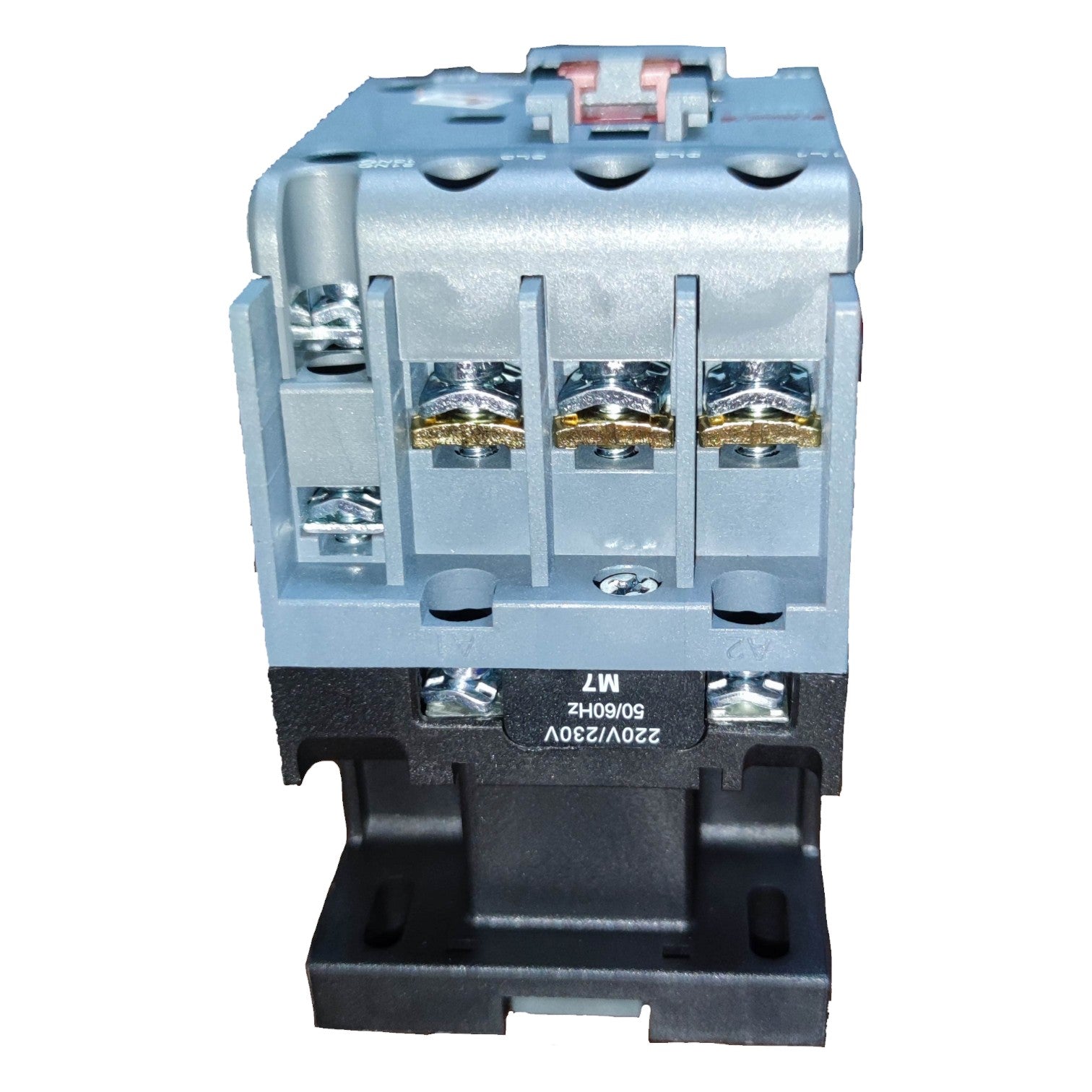 Electrical contactor on a white background