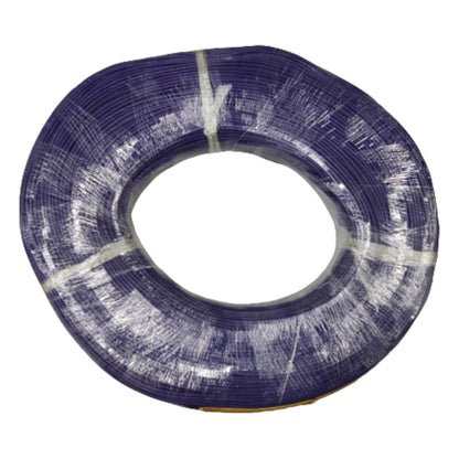 Coiled blue cable on a white background